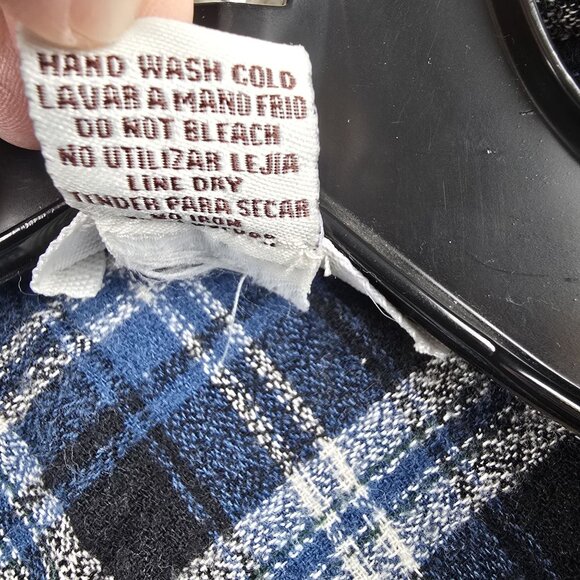 Sans Souci Women’s Sleeveless Plaid Button-Up Shirt Blue & White 100% Cotton - Picture 4 of 6